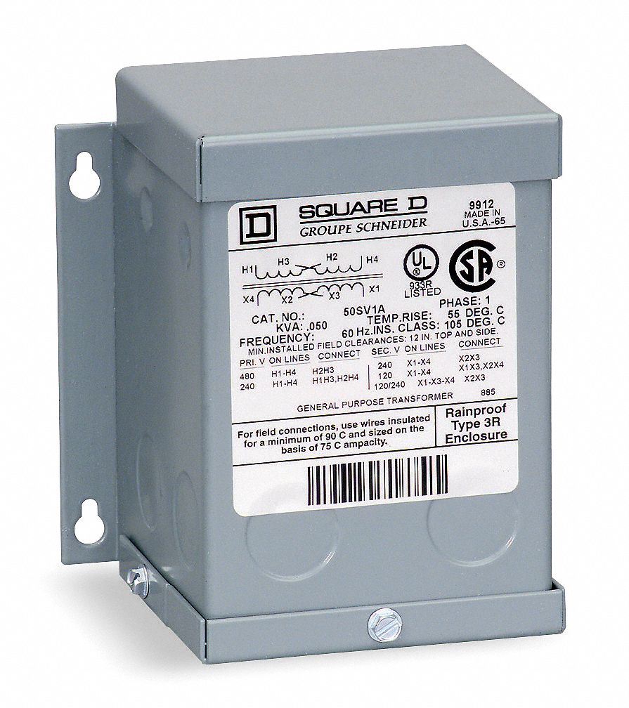 SQUARE D Transformer,208VAC Wye/120VAC,3kVA - Three Phase ... wiring diagram 208v 480v dry type transformers 