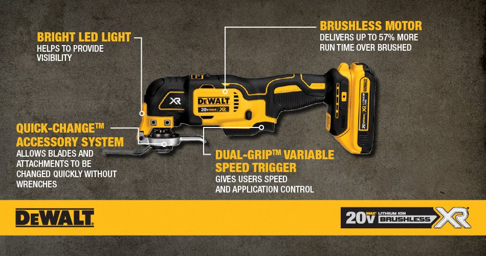 DEWALT Oscillating Tool Kit 20V 21000 25DU80 DCS355D1 Grainger